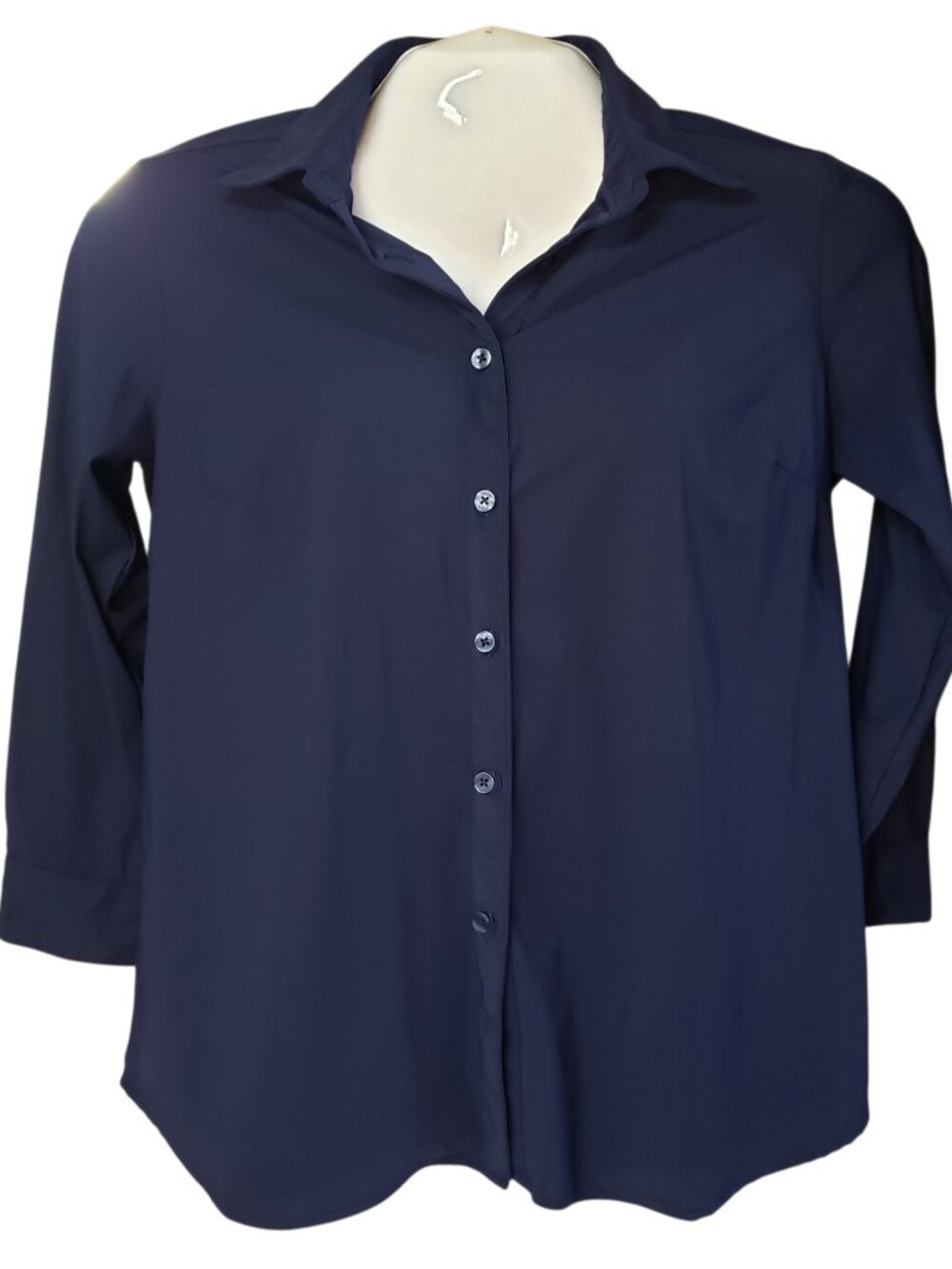 AMELIORA Women's Shirt 3\4 Sleeve Button UP Color Blue Size M